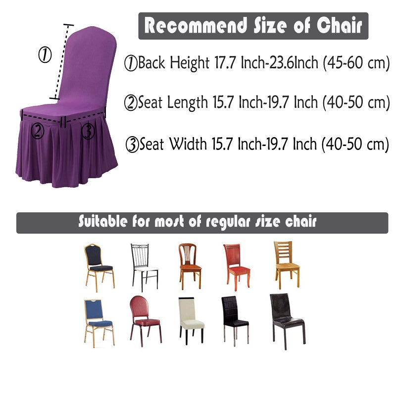 Dimatic Dimatic Dining Room Chair Covers Set of 2  Stretch Parsons Slipcovers with Skirt Super Fit Spandex Chair Seat Protector Cover for Dining Room  Hotel  Ceremony (Purple) - Image 5