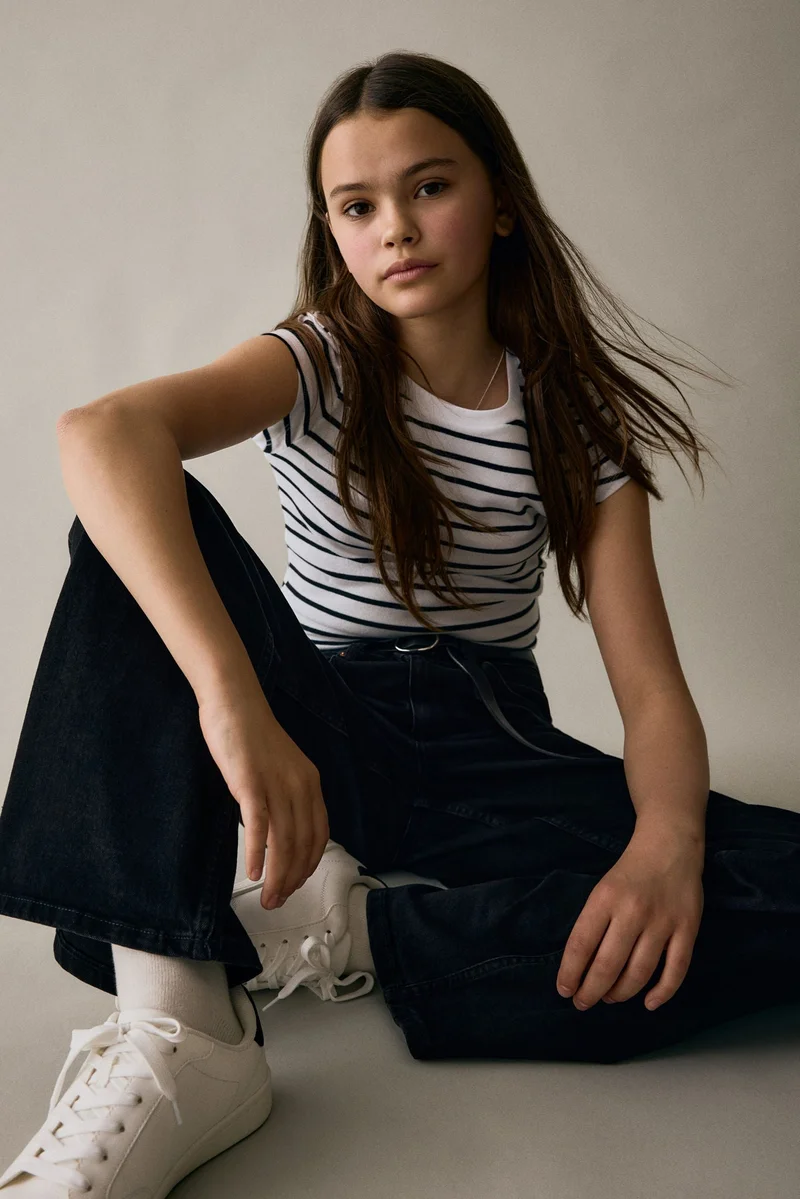 اتش اند ام جينز واسع الساق