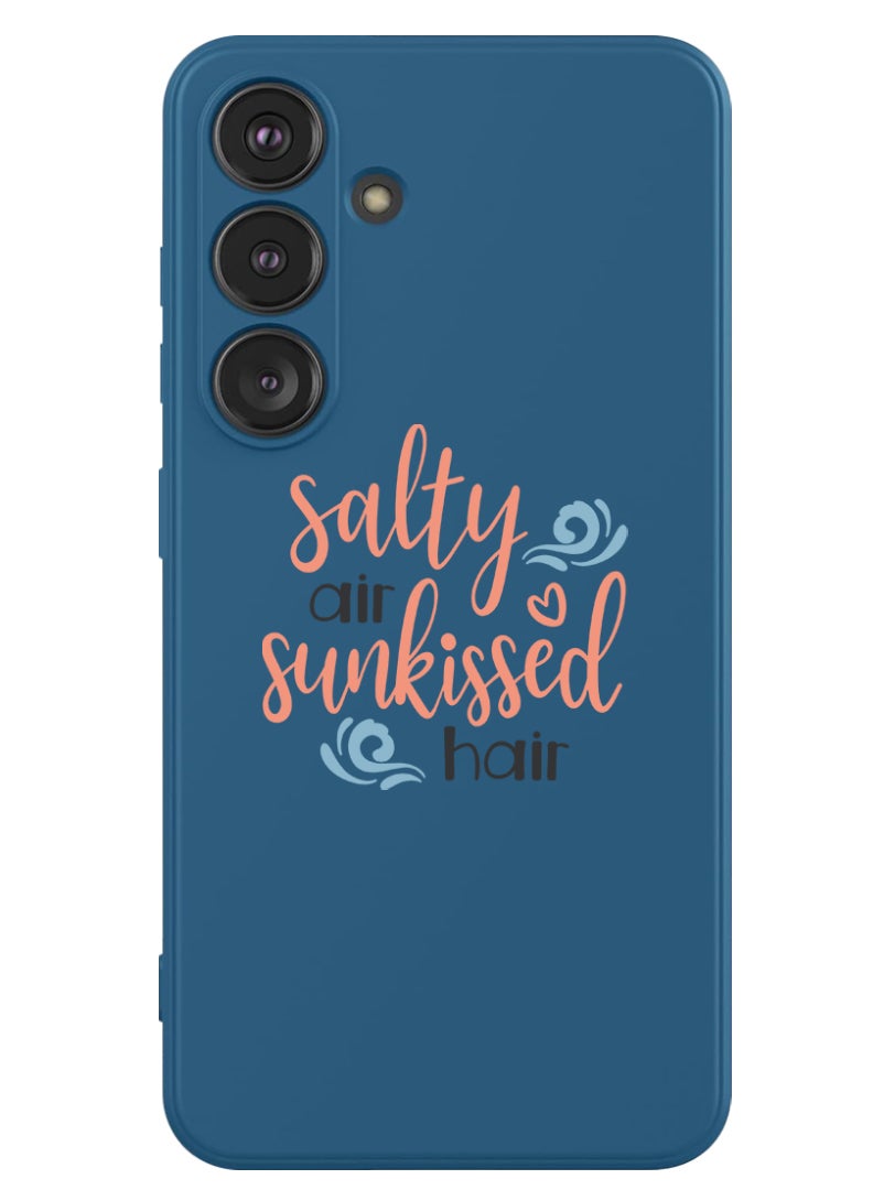 Theodor Protective Slim Fit Case Liquid Silicone Cover with Full Body Protection Anti-Scratch Shockproof Case For Samsung Galaxy S24 (Blue) - Salty air sunkissed air - Image 1