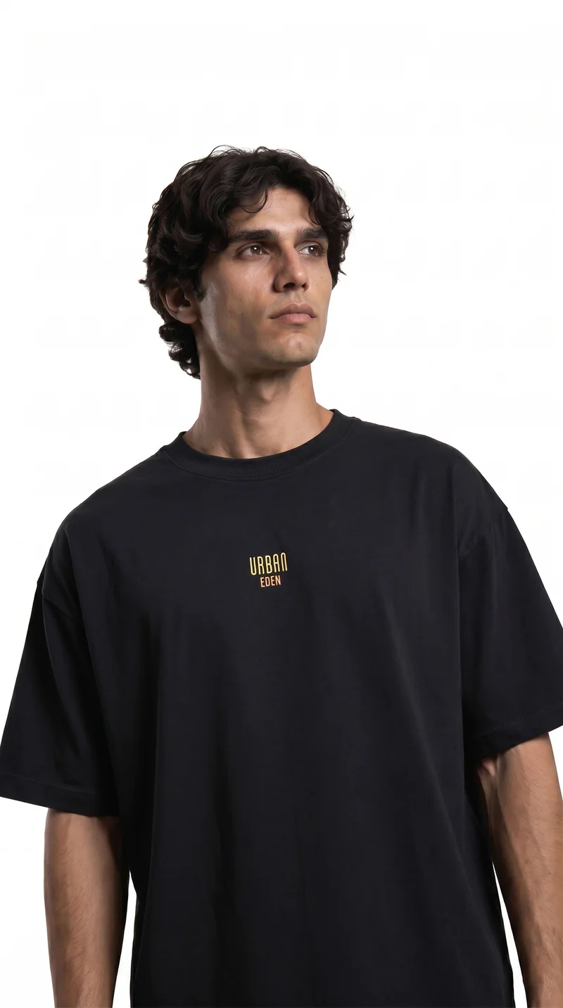 SNITCH Black Graphic Short Sleeve Boxy Street Wear T-Shirt