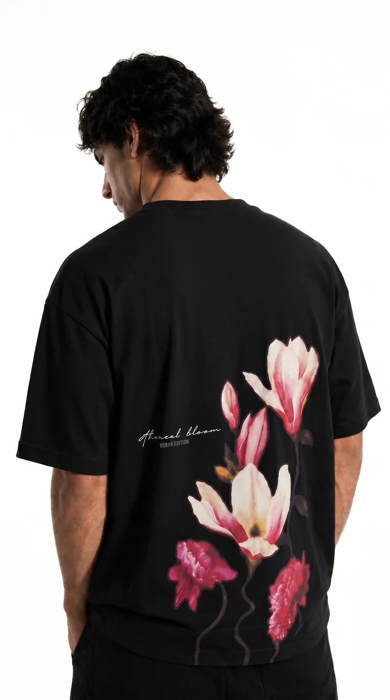 SNITCH Black Graphic Short Sleeve Boxy Street Wear T-Shirt