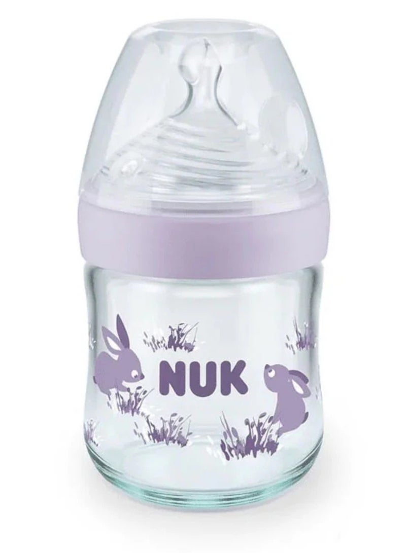 NUK Nature Sense baby Glass Bottle 0-6 Months with Temperature Control 120ml Size S - Image 3