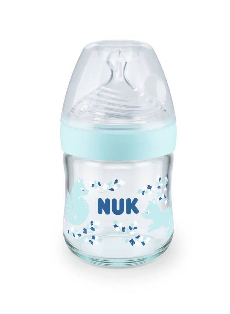NUK Nature Sense baby Glass Bottle with Temperature Control 120ml Size S - Image 1