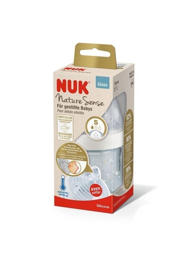 NUK Nature Sense baby Glass Bottle with Temperature Control 120ml Size S - Image 3