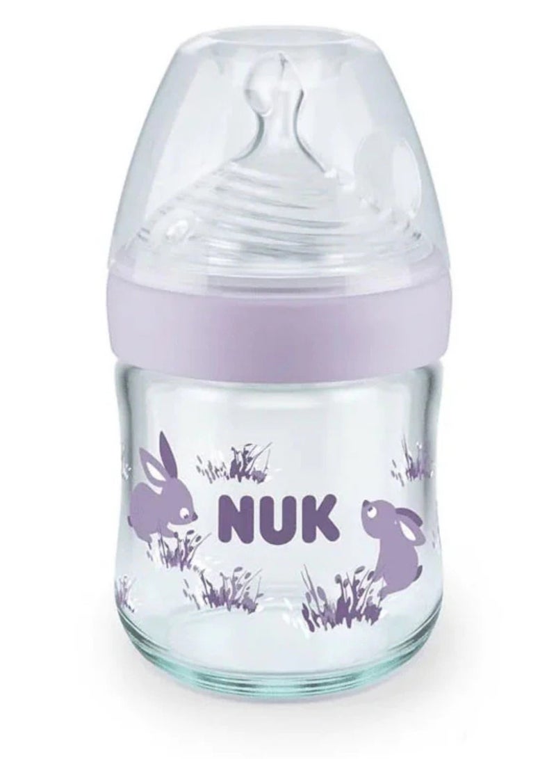 NUK Nature Sense baby Glass Bottle with Temperature Control 120ml Size S - Image 2