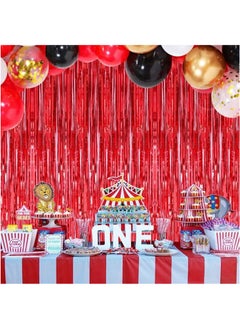 KATCHON Red Fringe Curtain - 3.2 x 8 Feet Pack of 1 | Metallic Red Foil Fringe Streamers for Birthday Party Decorations  - Image 4