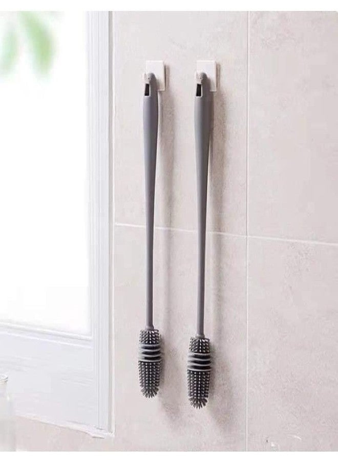 RIGJAK Bottle Mug Brush | Silicone Long Handle Flexible Cleaner Brush | Brush for Washing Water Bottle, Narrow Neck Containers, Hydro Flask, Vacuum Sports Bottles Vase and Glassware (Grey)- 1 PCS - Image 4