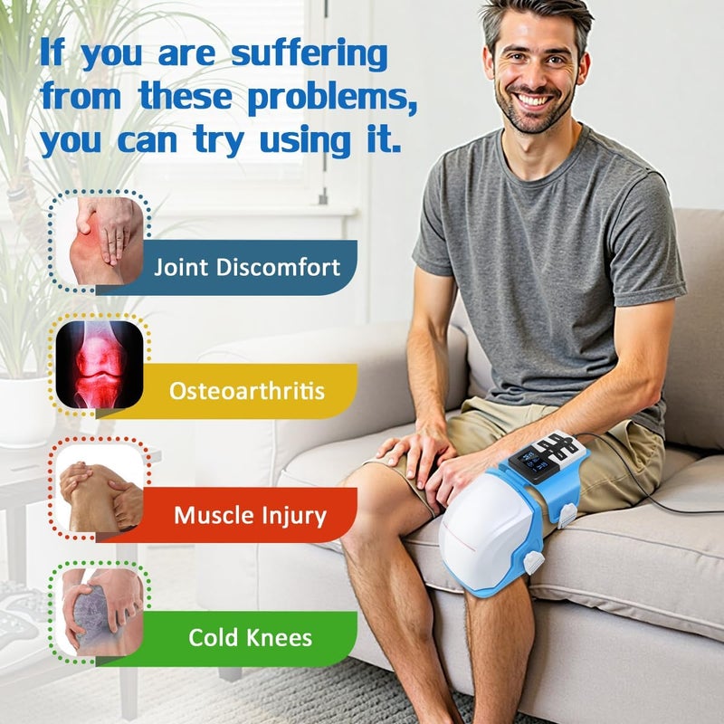 OSITO Knee Massager with Heat 3 Level Air Compression EMS Pulse Pain Relief for Knees Arthritis Stiffness Adjustable Straps - Image 4