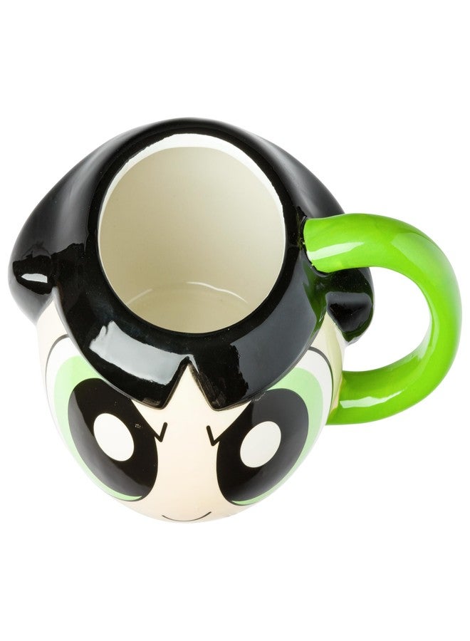 Silver Buffalo Powerpuff Girls Buttercup Face Ceramic 3D Sculpted Mug - Image 3