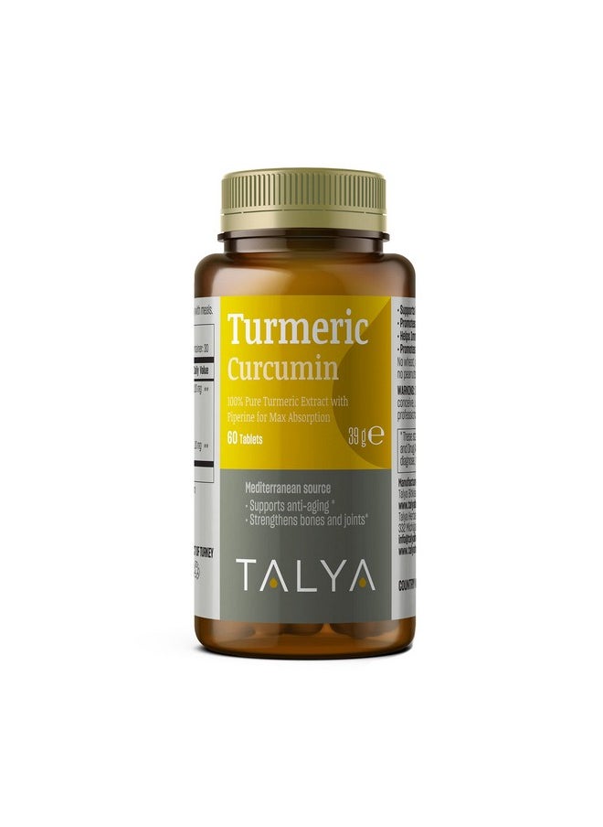 TALYA - Turmeric Curcumin With Piperine Extract For Maximum Absorption Highest Potency Available 95% Standardized Curcuminoids Non Gmo Gluten Free Tablets - Image 1