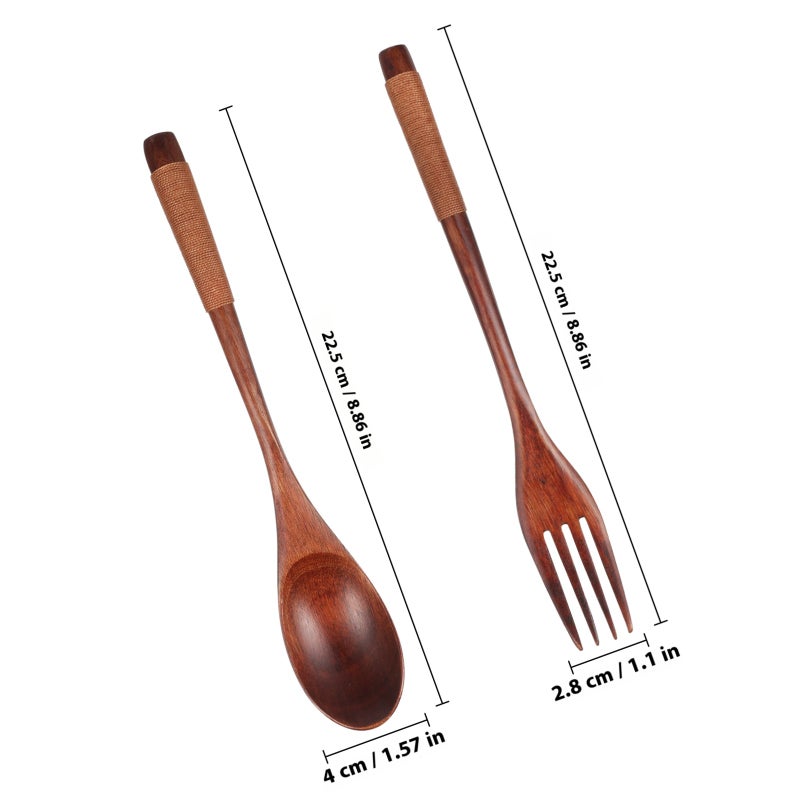 Spoon with Fork Portable Flatware Practical Tableware for Home Daily Use - Image 2