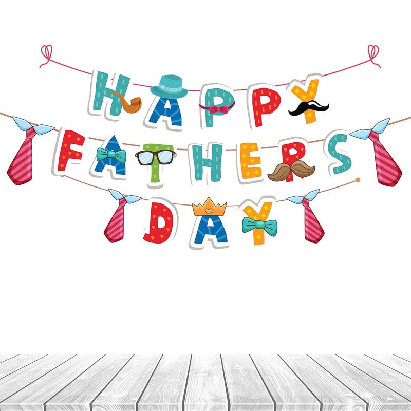 Festiko® Father's Day/Super Dad Happybirthday Theme Party Decoration Banner/Bunting,Father's Day/Super Dads Party Favors for Mens Birthday Decoration(Banner/Bunting with Ribbon) - Image 3