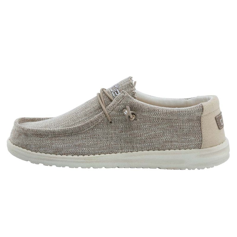 Hey Dude Men's Wally Woven Beige Size 12 | Men’s Shoes | Men's Lace Up Loafers | Comfortable & Light-Weight - Image 1