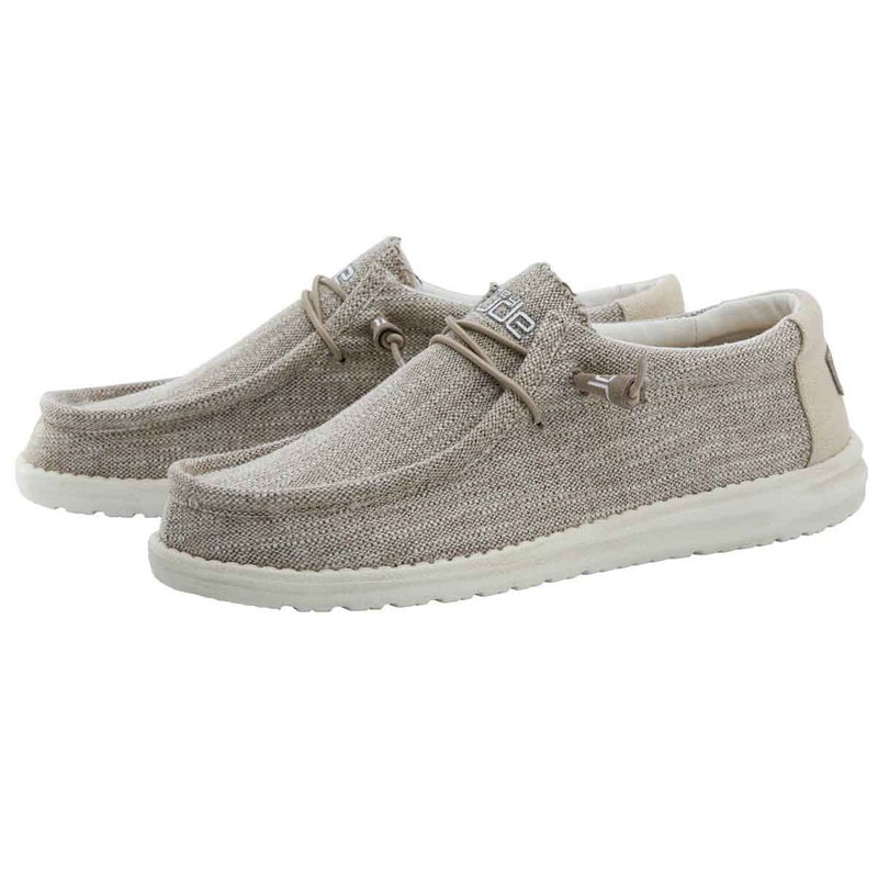 Hey Dude Men's Wally Woven Beige Size 12 | Men’s Shoes | Men's Lace Up Loafers | Comfortable & Light-Weight - Image 2