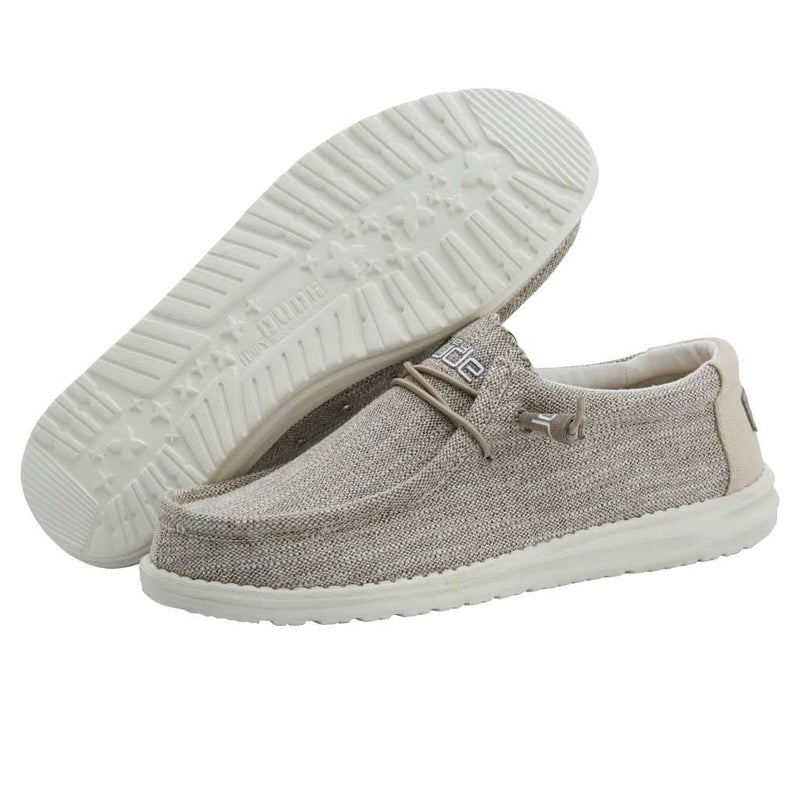 Hey Dude Men's Wally Woven Beige Size 12 | Men’s Shoes | Men's Lace Up Loafers | Comfortable & Light-Weight - Image 3