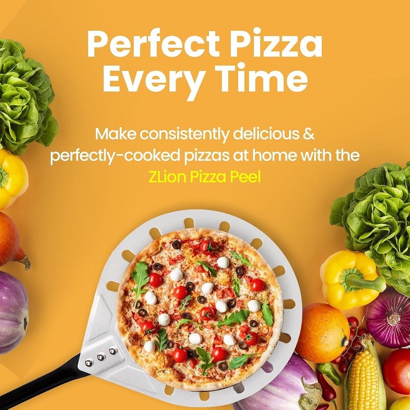 Bukela Aluminum Pizza Turning Peel 9 inches/23 cm with Detachable Handle Outdoor Pizza Oven Accessories for Easy Storage, 39 inches/100 cm long for Baking Pizzas (White) - Image 3
