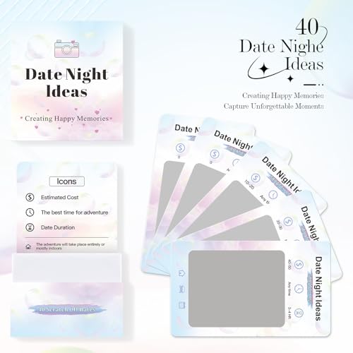 VUNCESSIN 40 Date Night Gift Ideas for Couple Adventurous ScratchOff Cards for Couple Games Valentines Day Gifts for Him Her Wife or Husband Fun Gift for Date Night Wedding Anniversary Birthday More - Image 5