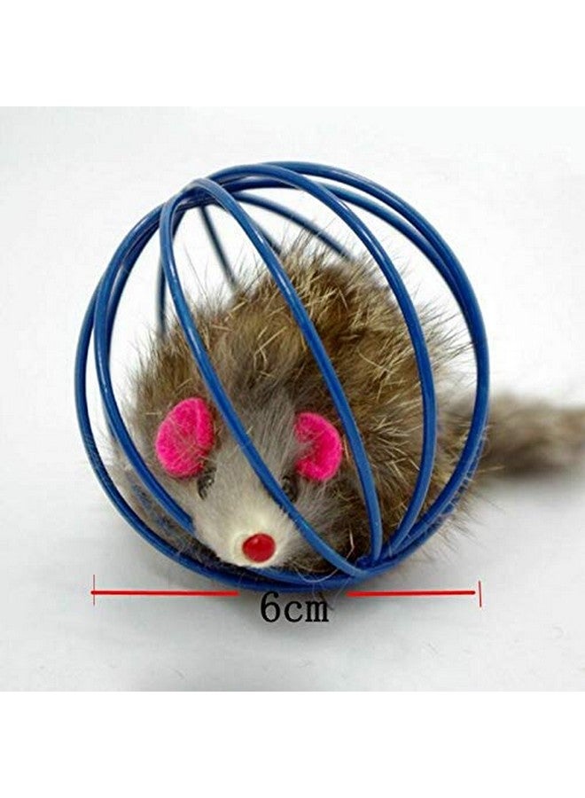 بتس إمباير ألعاب قطط صغيرة على شكل كرة فأر محشوة بالقطط وفئران صناعية في قفص (عبوة من قطعتين) - Image 2