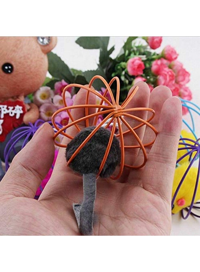 بتس إمباير ألعاب قطط صغيرة على شكل كرة فأر محشوة بالقطط وفئران صناعية في قفص (عبوة من قطعتين) - Image 4