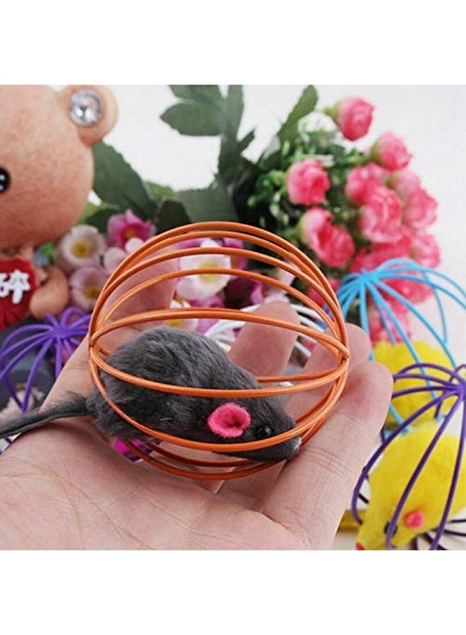 بتس إمباير ألعاب قطط صغيرة على شكل كرة فأر محشوة بالقطط وفئران صناعية في قفص (عبوة من قطعتين) - Image 5