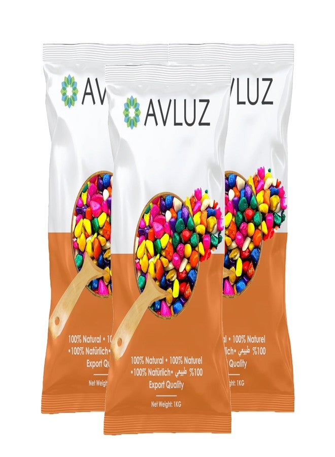 AVLUZ أحجار زينة لامعة متعددة الألوان من AVLUZ، وزن 3 كجم (1.5-2 سم) - حصى أحواض السمك، والمزهريات، وأصص الحدائق، وديكور المنزل، والاستخدام الداخلي والخارجي - Image 2