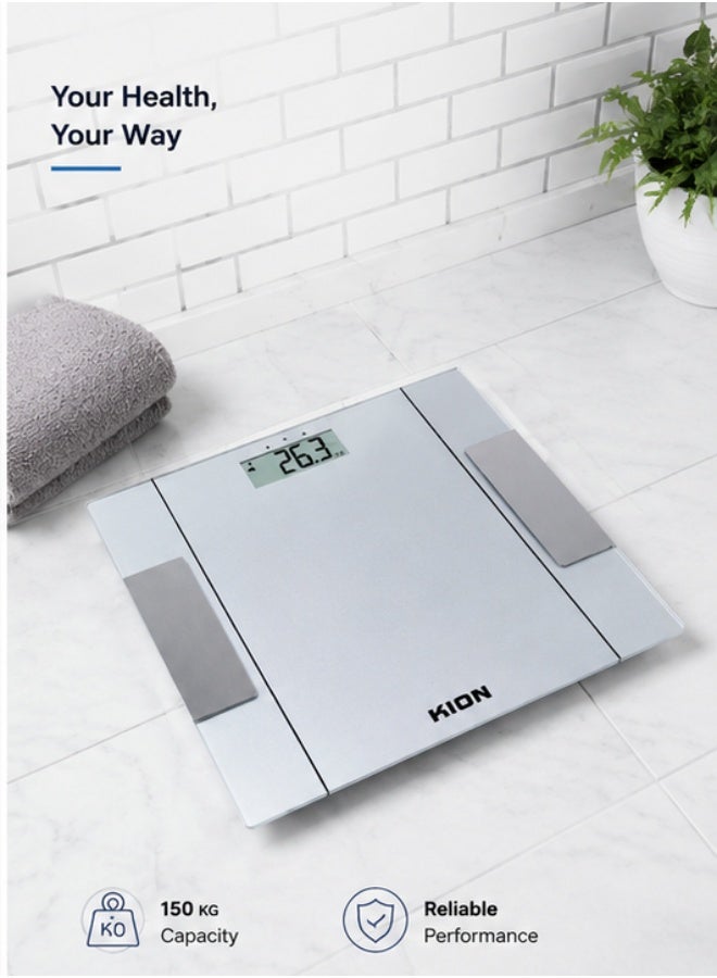 Kion Digital Scale 150KG – KHD/621 Silver | Durable & Easy-to-Use Electronic Weighing Scale KHD/621 silver - Image 2