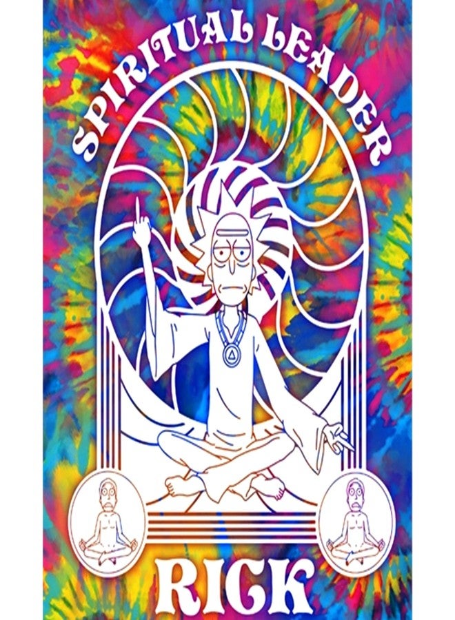 Just Funky Rick and Morty Wall Tapestry | 60 x 90 inches | Featuring Rick as the Spiritual Leader | Home Deco | Rick And Morty Wall Art | Anime Stuff | Official Licensed - Image 1