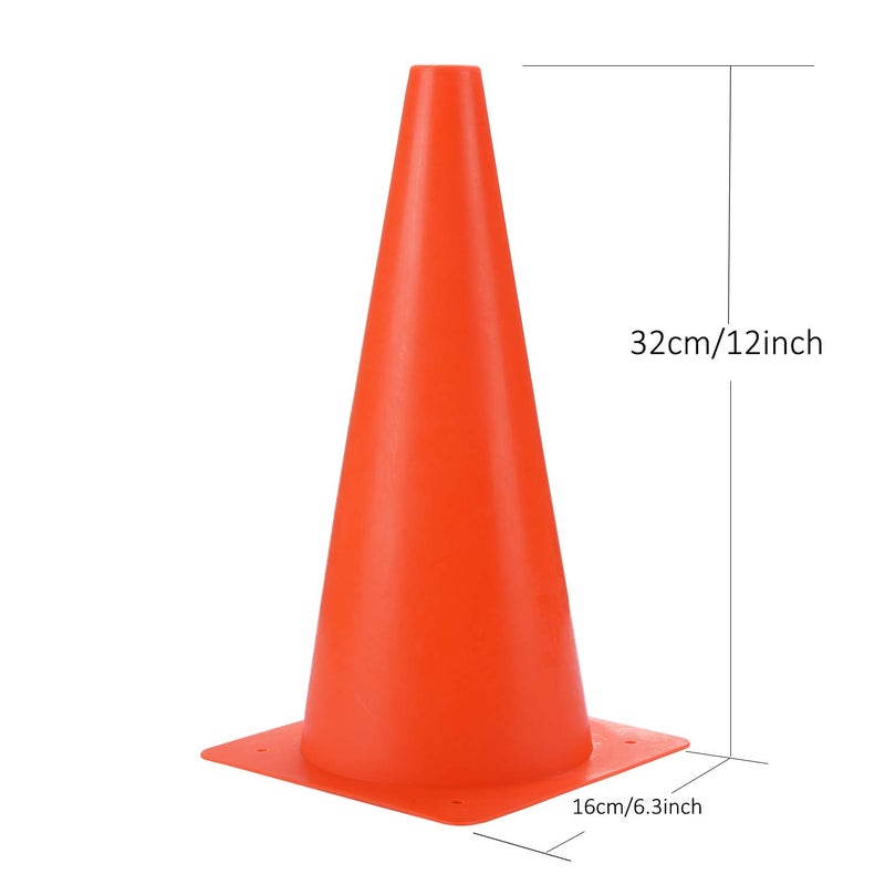 Alyoen 12 Inch Traffic Training Sports Cones, [10 Pack] Orange Safety Cones, Soccer Basketball Cones for Drills, Plastic Marker Cones for Indoor/Outdoor Activity & Festive Events - Image 3