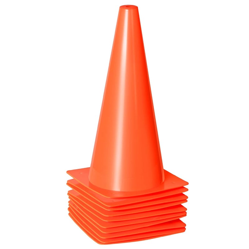 Alyoen 12 Inch Traffic Training Sports Cones, [10 Pack] Orange Safety Cones, Soccer Basketball Cones for Drills, Plastic Marker Cones for Indoor/Outdoor Activity & Festive Events - Image 1