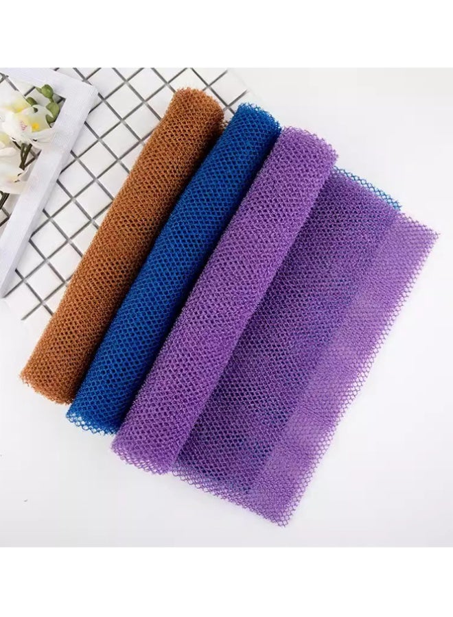 QINGYAN 3-Piece African Net Bath Sponge Exfoliating Long Body Scrubber Tight Weave Beauty Skin Smoother Tower Bath Cloth Porous Stretches Back Washcloths - Image 2