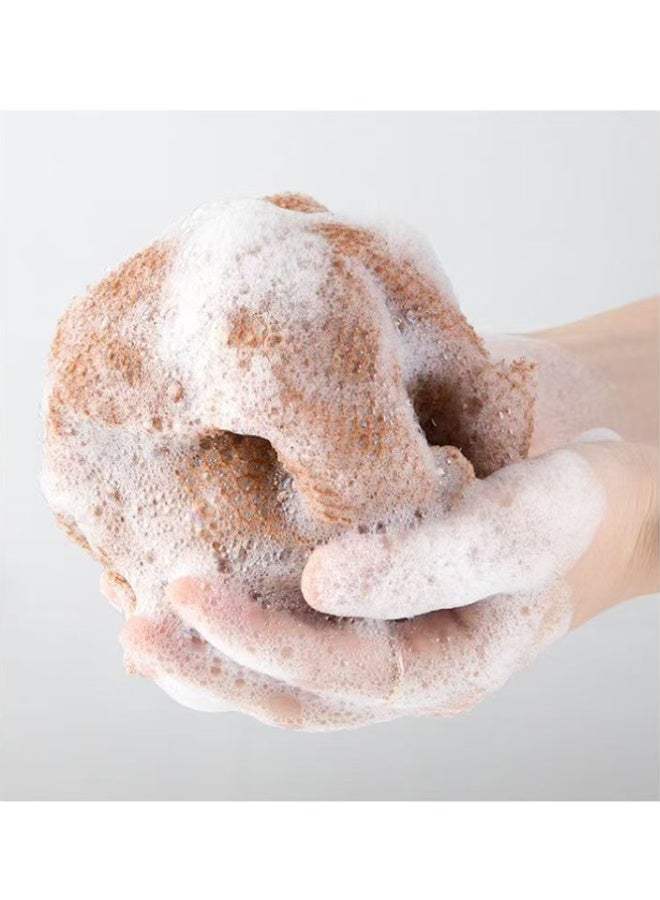 QINGYAN 3-Piece African Net Bath Sponge Exfoliating Long Body Scrubber Tight Weave Beauty Skin Smoother Tower Bath Cloth Porous Stretches Back Washcloths - Image 4
