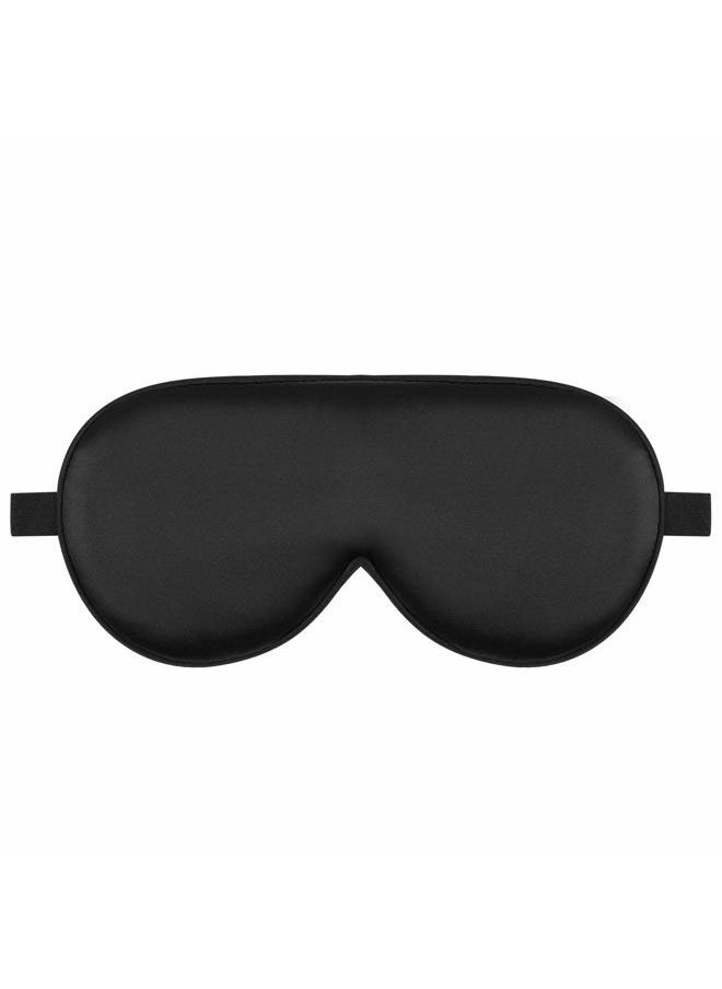 ALASKA BEAR Alaska Bear Sleep Mask Silk Cover Eye Contour Built-in No Pressure for Sleeping, Upgrade Over Conventional Flat Satin Eye Masks, Machine Washable (Black)  - Image 1