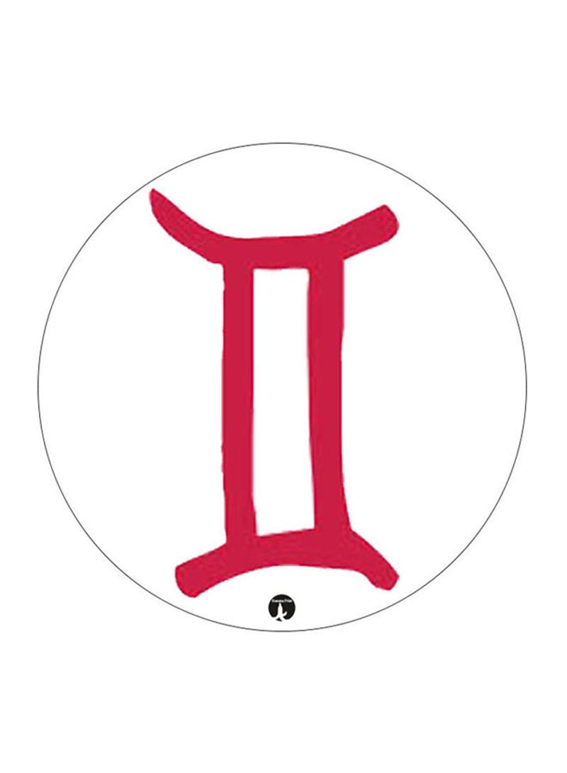 Zodiac Sign Gemini Printed Mouse Pad  Red