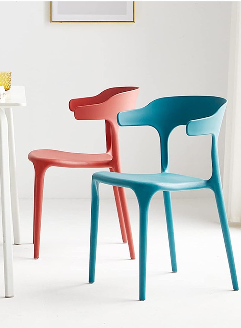 MAPLE HOME DECORATION Maple Home  Plastic Chairs Stacking Modern Molded Side Chair Minimalist Nordic Casual Kitchen Dining Room Chair Living Room Chairs Indoor Outdoor Armchair  - Image 2