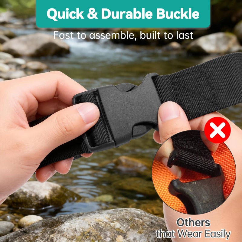 Fevbcnrj Nylon Strap with Buckle Compatible with Yeti Sidekick SideClick, 1.18" x 39.37" Adjustable Quick Release Buckle Strap, Attach to Dry Gear Case for Wear, Ideal for Outdoor Activities, Black - Image 4