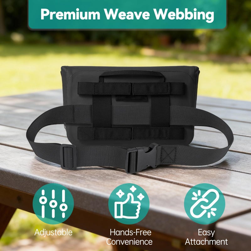 Fevbcnrj Nylon Strap with Buckle Compatible with Yeti Sidekick SideClick, 1.18" x 39.37" Adjustable Quick Release Buckle Strap, Attach to Dry Gear Case for Wear, Ideal for Outdoor Activities, Black - Image 2