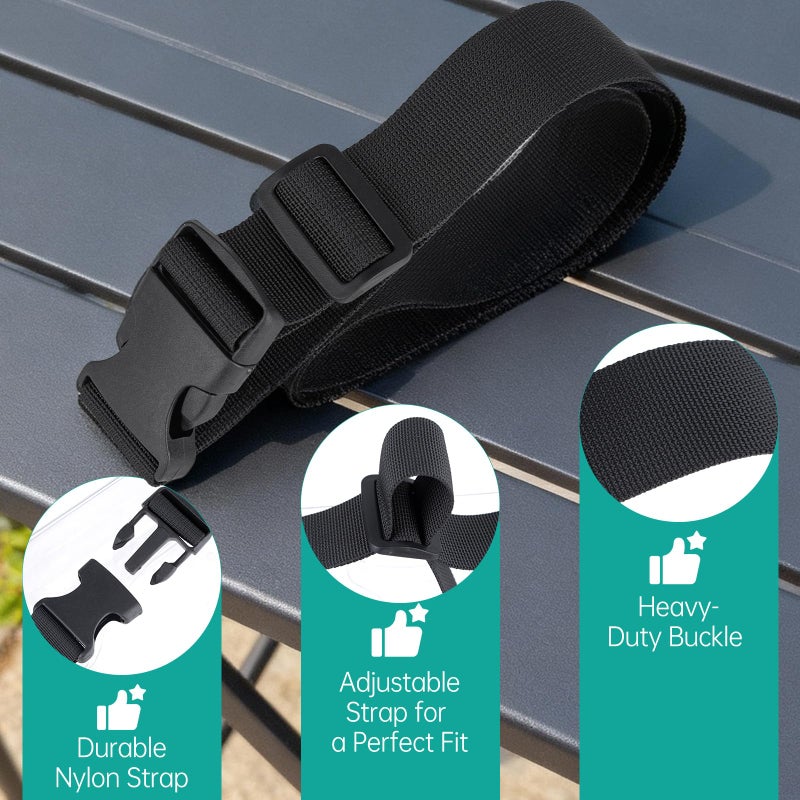 Fevbcnrj Nylon Strap with Buckle Compatible with Yeti Sidekick SideClick, 1.18" x 39.37" Adjustable Quick Release Buckle Strap, Attach to Dry Gear Case for Wear, Ideal for Outdoor Activities, Black - Image 3