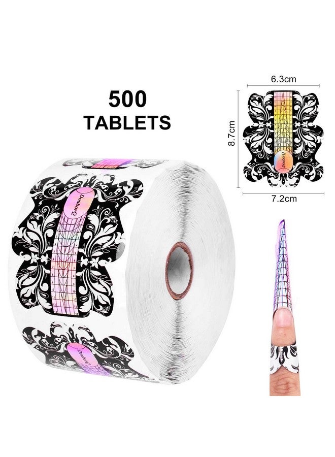 DouborQ 500PCS Acrylic Nail Forms,Nail Extension Tips,Nail Forms for Acrylic Nails,Acrylic Nail UV Gel Nail Forms Guide Stickers Nail Art Equipment for Salon - Image 5