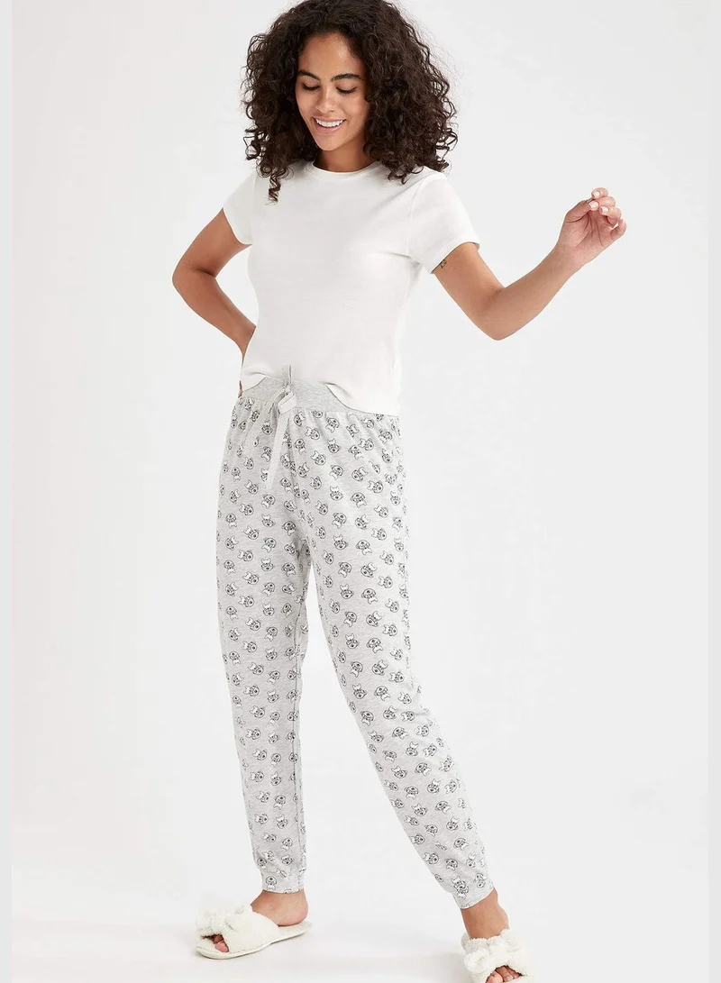 DeFacto Rib Hem Regular Fit Knitted Star Print Bottoms