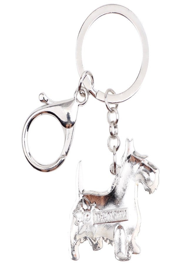 DUOWEI Floral Enamel Scottish Terrier Keychain Zinc Alloy Pet Keyring Bag Car Decoration for Women Girl Charm Gift (Black) - Image 5