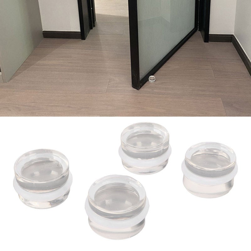 Transparent Plastic Acrylic Door Stopper - High Transparency Scratch Proof Noiseless Self Adhesive Door Stopper for Home Living Room Bathroom Office - Image 5