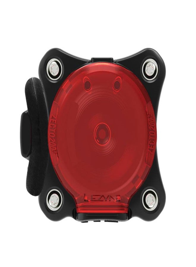 LEZYNE Zecto Drive 200+ Bicycle USB Rechargeable IPX7 Waterproof LED Rear Light w/Multiple Solid & Flash Modes | Silicone Rubber Mounting Strap Included, 200 Lumens/USB-C, Black - Image 4
