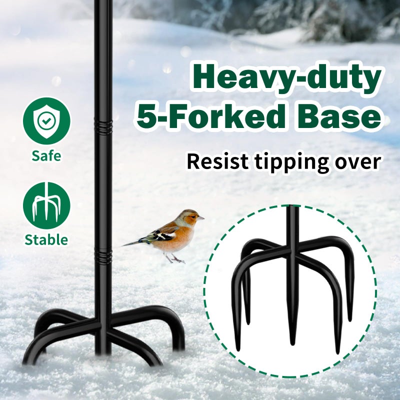 Jvgoo Heated Bird Bath for Outside Winter, Powerful 100W Thermostat Control Heated Bird Baths for Outdoors with 5-Prong Metal Stake, Heated Birdbath Water Heater for Garden Yard Patio Lawn (Green) - Image 5