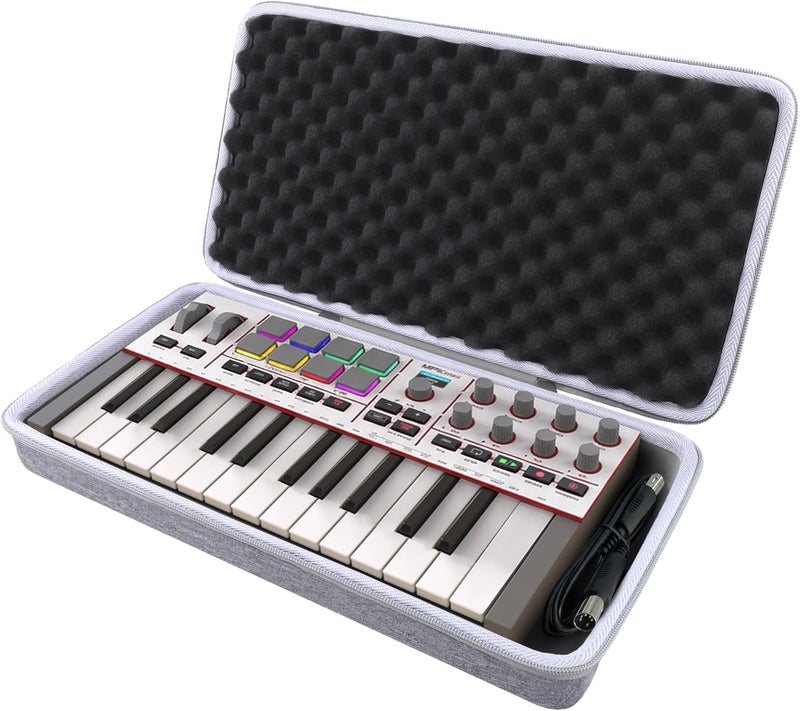 كو2كريا حقيبة حمل صلبة لجهاز تحكم لوحة المفاتيح MIDI Akai Professional MPK Mini IV، حقيبة واقية من EVA مع داخل مقاوم للصدمات، حقيبة تخزين محمولة للوحة مفاتيح MIDI والملحقات (رمادي) - Image 1
