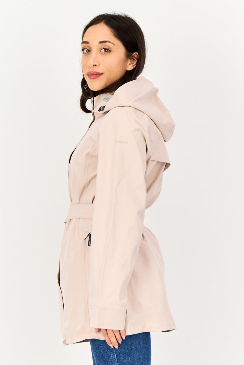 GEOX جاكيت نسائي مزود بحزام وغطاء رأس، وردي فاتح - Image 2