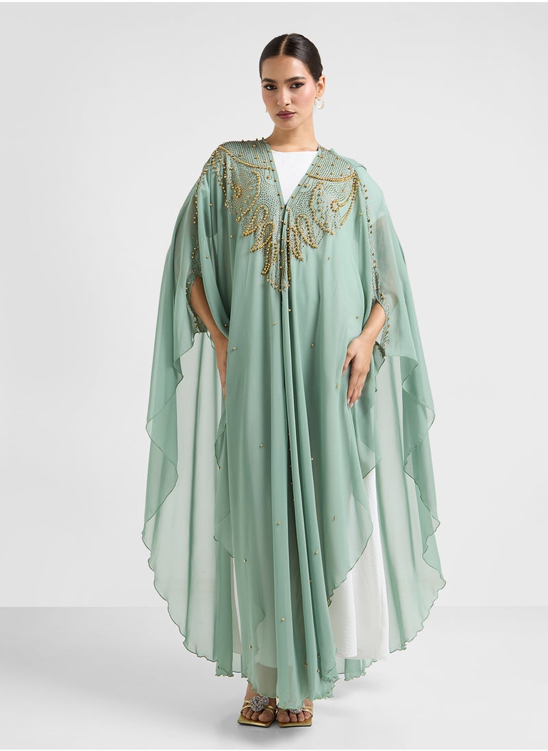 خزانة - عباية مزخرفة بغطاء للرأس - Image 1