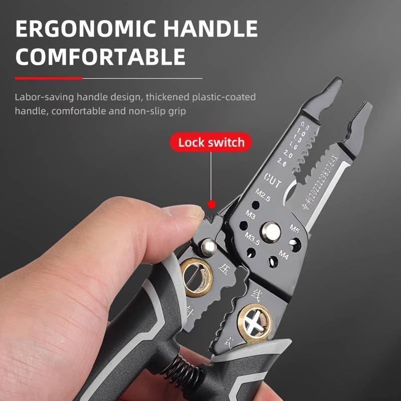 Kresal 9in1 Wire Stripper Tool 8Inch Wire Crimper MultiFunction Electrician Pliers Wire Cutter Cable Tool and Electrical Tools for Crimping Cutting Stripping Shearing Clamping - Image 4