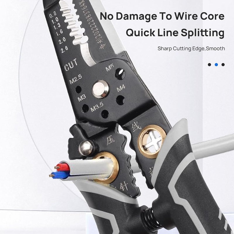 Kresal 9in1 Wire Stripper Tool 8Inch Wire Crimper MultiFunction Electrician Pliers Wire Cutter Cable Tool and Electrical Tools for Crimping Cutting Stripping Shearing Clamping - Image 5