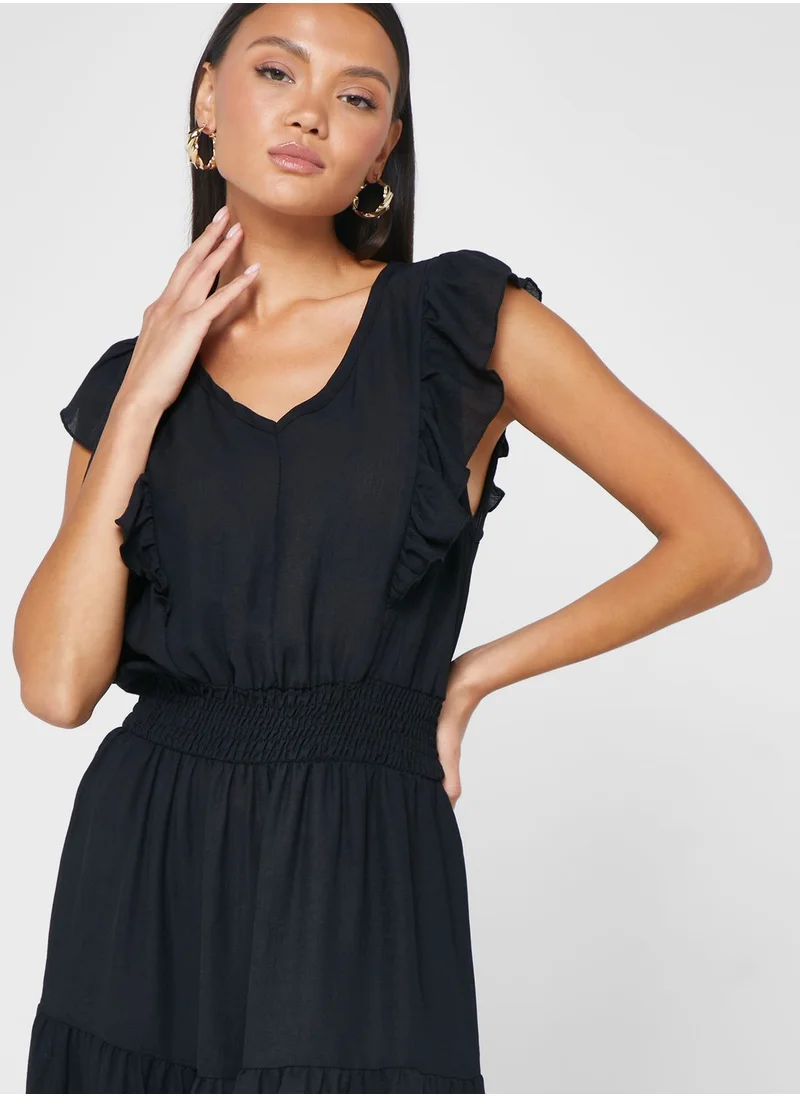 ELLA Ruffle Sleeve Tiered Dress
