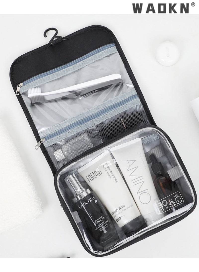 WAOKN Hanging Cosmetic Bag, Portable Travel Wash Bag for Men and Women, Versatile Organizer with Multiple Compartments for All Your Beauty Essentials, Perfect for Daily Use or Travel - Image 1